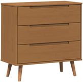vidaXL Ladekast MOLDE Karamel 80 x 40 x 80 cm Massief grenenhout
