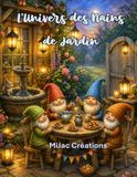 L'univers des nains de jardin - Livre de coloriage en nuances de gris