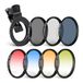 NEEWER 67 mm lensfilterset met telefoonlensclip, CPL, ND32, 6-punts sterrenfilter, graduele filter (4 kleuren), compatibel met iPhone 15 14 Pro MAX 13 12 11 Canon Nikon Sony