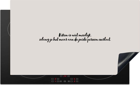 KitchenYeah® Inductie beschermer 90x52 cm - Spreuken - Quotes - Koken is niet moeilijk - Humor - Koken - Kookplaataccessoires - Afdekplaat voor kookplaat - Inductiebeschermer - Inductiemat - Inductieplaat mat