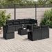 Maison Exclusive - Salon de jardin, 9 pièces, avec coussins, noir, en polyrotin