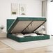vidaXL Lit plateforme avec matelas et LED vert foncé 200 x 200 cm