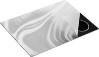 Chefcare Inductie Beschermer Abstracte Kunst - Marmer Goud - Zwart Wit - 70x50 cm