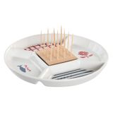 Fijalo DKD Home Decor Set voor voorgerechtjes Natuurlijk Rood Multicolour Keramiek Cottage Huizen (23,5 x 23,5 x 7 cm)