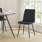 en.casa Eetkamerstoel set van 2 Lexnitz 89x44x45 cm zwart