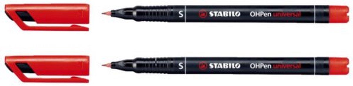 Stabilo Viltstift OHpen permanent 841/40 rond 0.4mm rood | 10 stuks