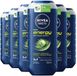 NIVEA Men Shampoo & Douchegel 3in1 Energy - 6 x 250 ml - Voordeelverpakking