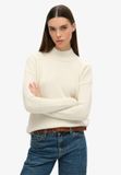 Superdry Essential Mock Neck Trui Dames - Wit - Maat 38-40