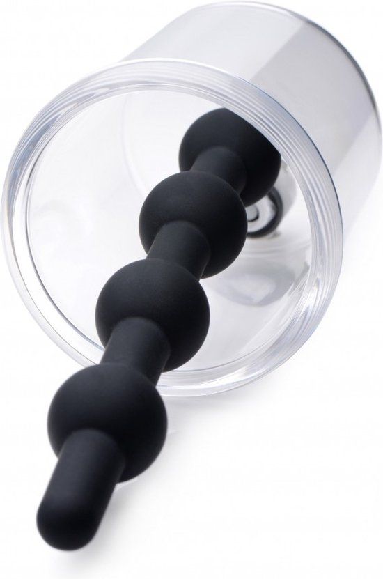 Tom of Finland Rosebud Cylinder w/ Beaded Silicone Insert - Black