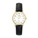 Dugena 2171016 Polshorloge Dames Zwart Leer Wit Saffierglas Goudkleurig Staal Kwarts