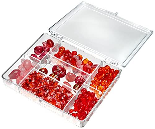 RAYHER 14003278 Glazen kralenbox - lichtrood - 115 g