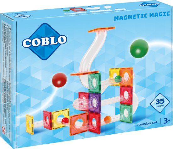 Coblo Classic Knikkerbaan Uitbreidingsset 35 stuks - Magnetisch speelgoed - Montessori speelgoed - STEM speelgoed