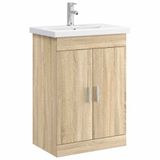 vidaXL Badkamermeubel Set Sonoma Eiken 61 x 40 x 84,5 cm Bewerkt hout