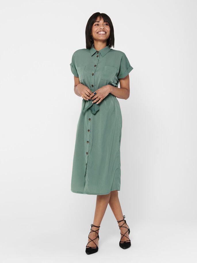 ONLY ONLHANNOVER Women's Dress - Green - Size 42 - Polyester