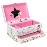 Intirilife Boîte à bijoux avec boîte à musique avec ballerine - 17,8 x 11,3 x 9,5 cm - Boîte à bijoux pour filles, boîte de rangement avec musique pour enfants