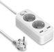Multiprise avec 2 USB prise USB - 2 prises multiprise - Maison ou voyage (Blanc)