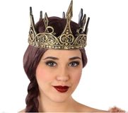Atosa Koningin Kroon - Plastic oud goud voor dames - Carnaval & Feest