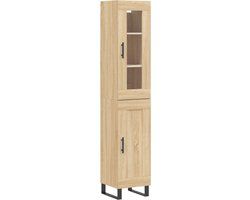 vidaXL Hoge kast 34,5x34x180 cm bewerkt hout sonoma eikenkleurig
