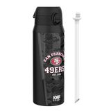 Ion8 Stalen Waterfles, 600 ml/20 oz, Lekvrij, Makkelijk te Openen, Veilige Vergrendeling, Vaatwasserbestendig, Hygiënische Flipcover, Draaggreep, Duurzaam, Reliëfprint, NFL Design