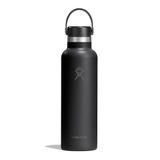 Hydro Flask Standard Flex Cap 621 ml (21 oz) Bottle - Roestvrij Staal, Lekdicht, Bekerhouder Compatibel - Geïsoleerd 24 Uur Koud & 12 Uur Warm - Black