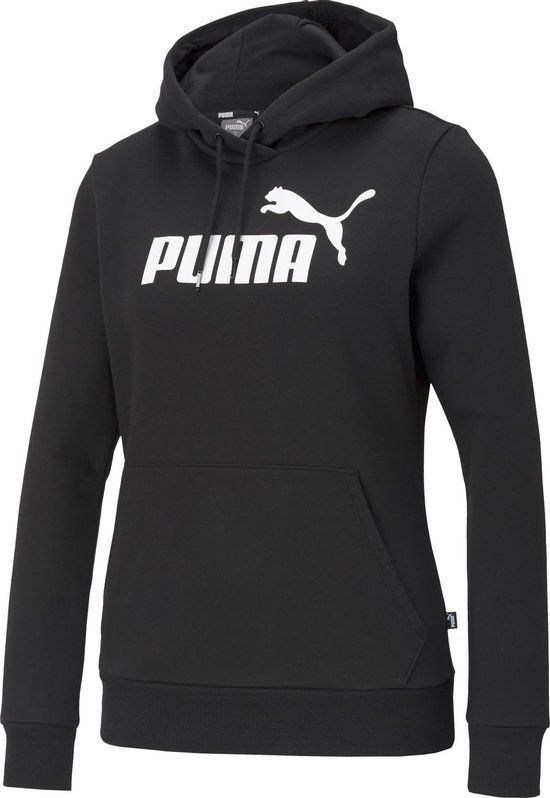 PUMA ESS Logo Hoodie FL Dames - Zwart - Maat S