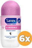 Sanex 6x Deoroller Dermo Invisible (6 x 53 ml)
