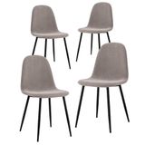 WeHome 4-delige set Bella stoffen stoelen, metalen poten en stoffen zitting, geschikt voor thuis, keuken, woonkamer, wachtkamer, kantoor, bar (bruin, metaal, stof)