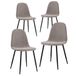 WeHome 4-delige set Bella stoffen stoelen, metalen poten en stoffen zitting, geschikt voor thuis, keuken, woonkamer, wachtkamer, kantoor, bar (bruin, metaal, stof)