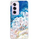 Oppo Siliconen hoesje - Compatibel met Oppo Reno 12 Pro - ontwerp marbre ocean