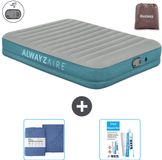 Bestway Luchtbed Alwayszair - 2-Persoons - 152 x 203 x 36 cm - Grijs/Blauw - Inclusief Pomp, Hoeslaken en Reparatieset