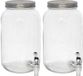 Gerimport Drank dispensers - 2x - 3L - met metalen deksel en kraantje - glas
