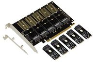 KALEA-INFORMATIQUE PCIe 3.1 x16-controllerkaart voor 5 M2 SSD's (M.2 NGFF B Key of B+M Key SATA) of SATA harde schijven. Hoog Laag profiel met JMB585-chipset
