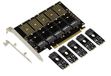 KALEA-INFORMATIQUE PCIe 3.1 x16-controllerkaart voor 5 M2 SSD's (M.2 NGFF B Key of B+M Key SATA) of SATA harde schijven. Hoog Laag profiel met JMB585-chipset