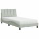 vidaXL Lit avec matelas "Hanko", gris clair, 100x200 cm, velours
