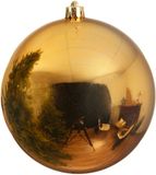 Decoris Grote Kerstbal - Goud - Glans - Kunststof - 14 cm