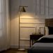 Aura Lampe sur pied Salon en Acier Doré avec Abat-jour Conique Orientable Base Marbre 40W 35 x 26 x 153 cm