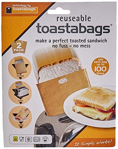 Toastabags broodrooster, dubbelverpakking, 100 keer bruikbaar, goud