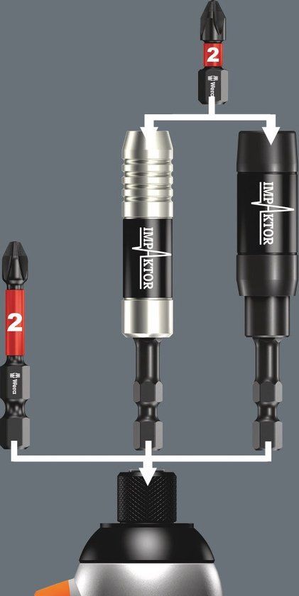 Wera Schroefbithouder Impaktor 897/4 IM R SB Pozidriv 1/4x75mm
