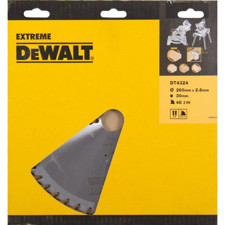 DeWalt DT4324 Extreme Cirkelzaagblad - 260 x 30 x 48T - Hout