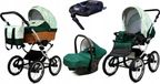 Babylux® Classic Exclusive | Set de poussette 4 en 1 | Green Daisy | Poussette combinée | Poussette
