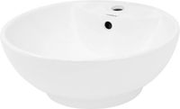 LuxeBath Ronde wastafel met overloop Ø 45,5x18,5 cm wit keramiek