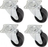 Ben Tools Set van 8x zwenkwieltjes zwart - 50mm