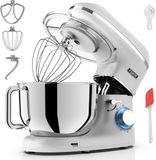 Fentic Keukenmachine - 2000W - RVS Mengkom (6,2 L) - Keukenrobot - Foodprocessor - Mixer met Garde, Deeghaak en Menghaak - Incl. extra Accessoires - Zilver