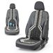 WALSER CarComfort stoelbekleding van houten kralen, stoelbekleding houten kralen, massage autostoelbekleding hout, universele stoelmat zwart/wit 13551