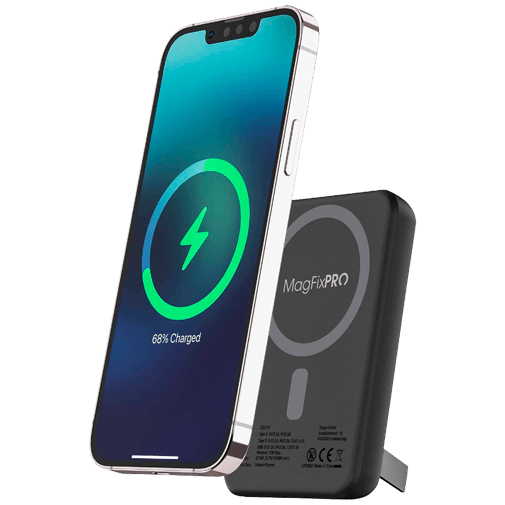 XLayer MagFix Pro Draadloze Snellader Powerbank met Stand - 10.000mAh - 20W - Zwart