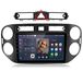 VW Tiguan 5N (2007-2016) 9-inch Android 15 autoradio avec Carplay, GPS, Wi-Fi, Bluetooth, USB, FM, RDS, DAB+, SWC, DSP, 2GB RAM + 64GB stockage, noir