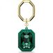 Swarovski Sleutelhanger, Groene Achthoekig Geslepen Kristal in een Setting met Gemengd Metalen Afwerking, Geïnspireerd door de Swarovski Lucent Collectie