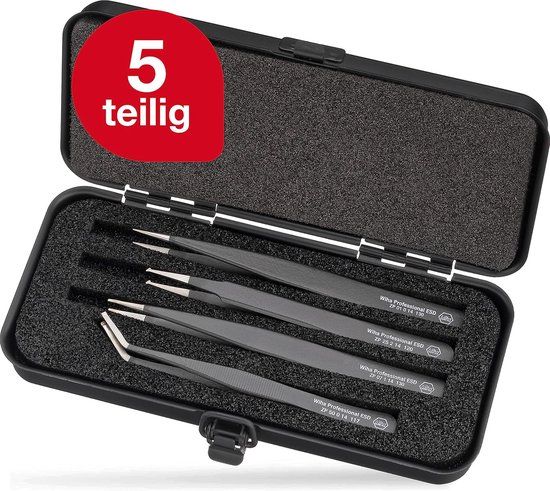 Wiha SMD-pincetset Professional ESD 5-delig - 32349
