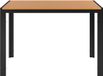 Table de jardin – Meuble d'extérieur – Table à manger d'extérieur – Convient pour l'extérieur – Pour jardin et terrasse – Table rectangulaire en aluminium avec base à lattes métalliques – 110x70x73 cm – Aspect bois