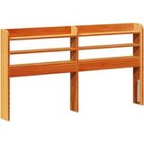 Tête de lit avec étagères marron ciré 150 cm bois massif de pin